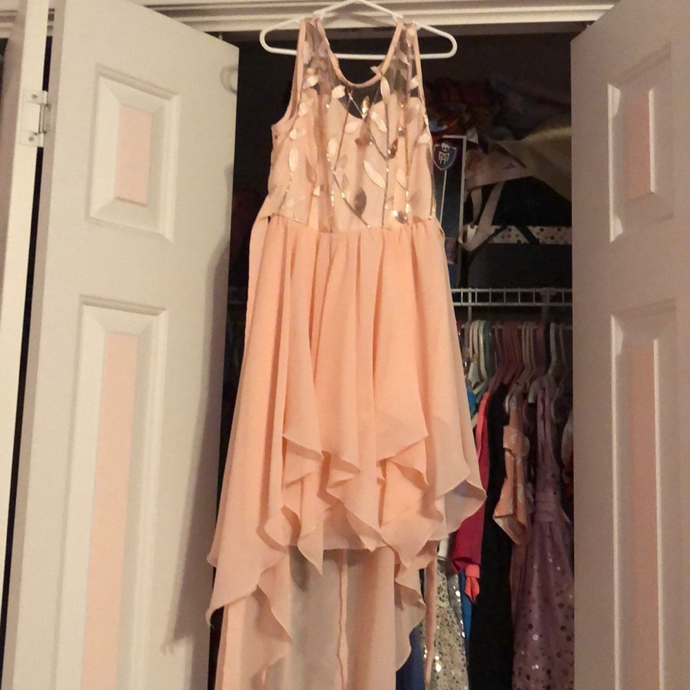 Beautiful peach girls high/low fancy dress